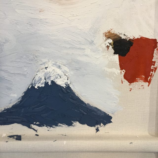 漆喰アート　富士山