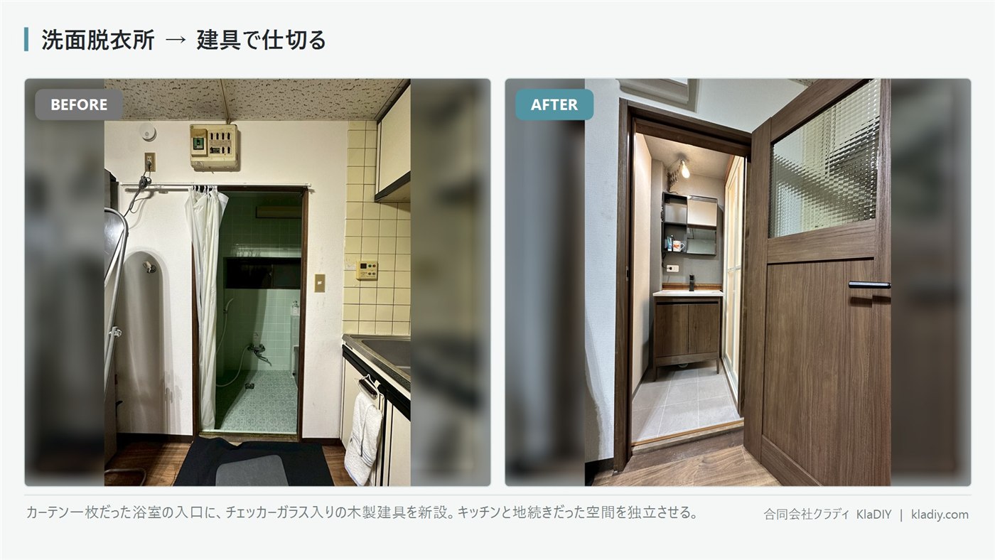 洗面脱衣所のビフォーアフター
